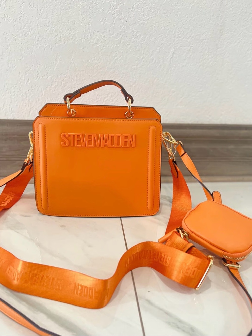 Steve Madden Orange Box Crossbody Bag